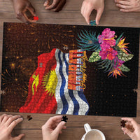Kiribati Flag and Fireworks Puzzle First Place Welcome the New Year - Polynesian Pride