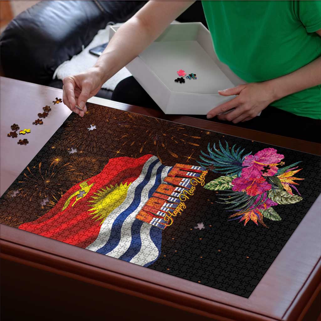 Kiribati Flag and Fireworks Puzzle First Place Welcome the New Year - Polynesian Pride