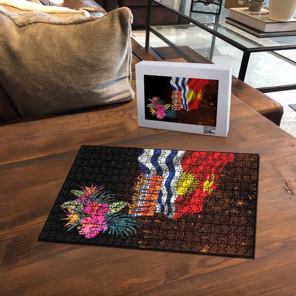 Kiribati Flag and Fireworks Puzzle First Place Welcome the New Year - Polynesian Pride