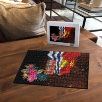 Kiribati Flag and Fireworks Puzzle First Place Welcome the New Year - Polynesian Pride