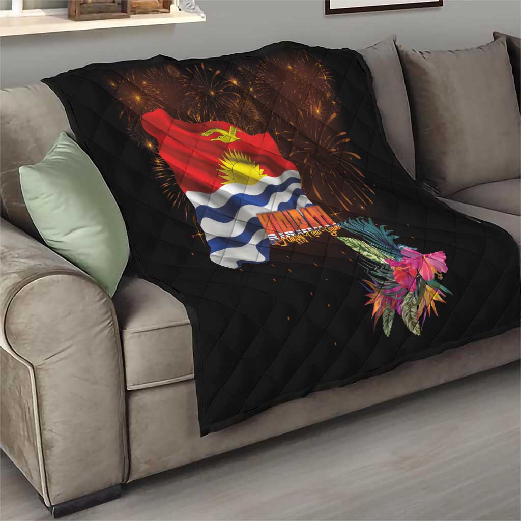 Kiribati Flag and Fireworks Quilt First Place Welcome the New Year - Polynesian Pride