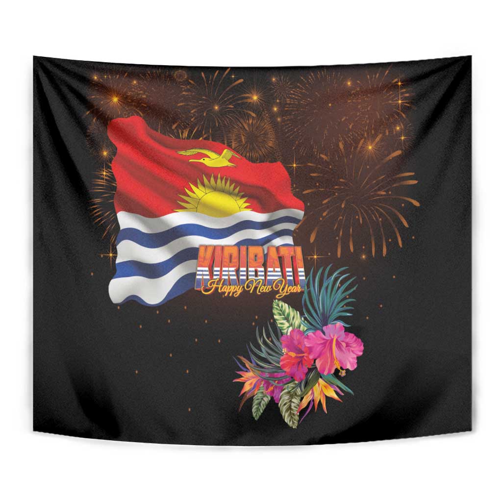 Kiribati Flag and Fireworks Tapestry First Place Welcome the New Year - Polynesian Pride