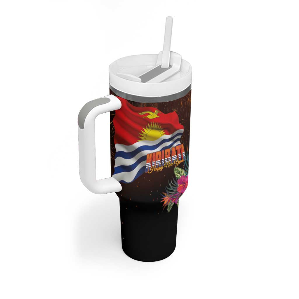 Kiribati Flag and Fireworks Tumbler With Handle First Place Welcome the New Year - Polynesian Pride