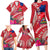 Personalised Haiti Coat Of Arms Family Matching Long Sleeve Bodycon Dress and Hawaiian Shirt Repiblik d Ayiti Tropical Flower Red Polynesian Pattern LT03 - Polynesian Pride