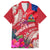 Personalised Haiti Coat Of Arms Family Matching Puletasi Dress and Hawaiian Shirt Repiblik d Ayiti Tropical Flower Red Polynesian Pattern LT03 Dad's Shirt - Short Sleeve Red - Polynesian Pride