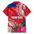 Personalised Haiti Coat Of Arms Family Matching Puletasi Dress and Hawaiian Shirt Repiblik d Ayiti Tropical Flower Red Polynesian Pattern LT03 - Polynesian Pride