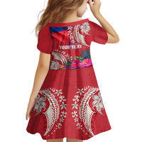 Personalised Haiti Coat Of Arms Family Matching Tank Maxi Dress and Hawaiian Shirt Repiblik d Ayiti Tropical Flower Red Polynesian Pattern LT03 - Polynesian Pride