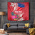 Personalised Haiti Coat Of Arms Tapestry Repiblik d Ayiti Tropical Flower Red Polynesian Pattern LT03 Red - Polynesian Pride