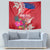 Personalised Haiti Coat Of Arms Tapestry Repiblik d Ayiti Tropical Flower Red Polynesian Pattern LT03 - Polynesian Pride