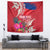 Personalised Haiti Coat Of Arms Tapestry Repiblik d Ayiti Tropical Flower Red Polynesian Pattern LT03 - Polynesian Pride