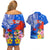 Personalised Samoa 62nd Anniversary Independence Day Couples Matching Off Shoulder Short Dress and Hawaiian Shirt Samoan Tribal Flag Style LT03 - Polynesian Pride