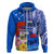 Personalised Samoa 62nd Anniversary Independence Day Zip Hoodie Samoan Tribal Flag Style LT03 Blue - Polynesian Pride