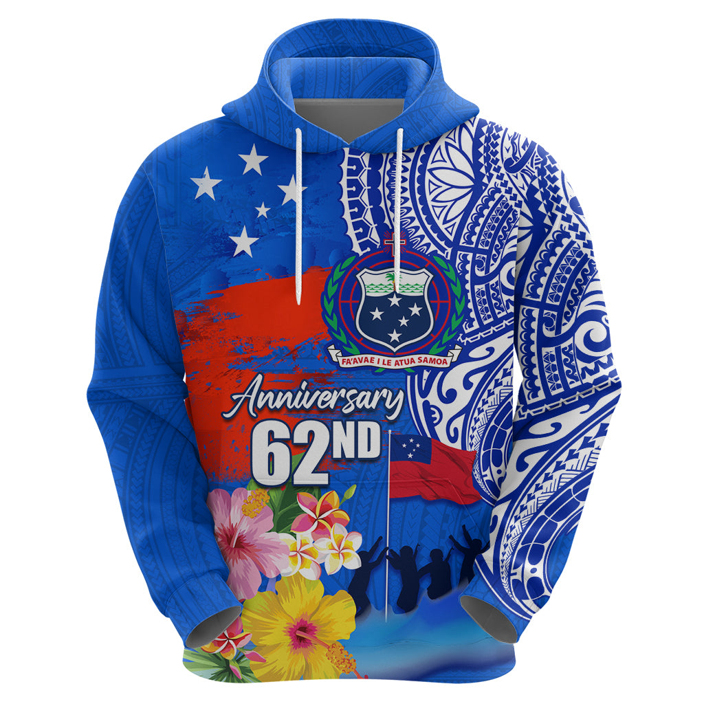 Personalised Samoa 62nd Anniversary Independence Day Zip Hoodie Samoan Tribal Flag Style LT03 - Polynesian Pride