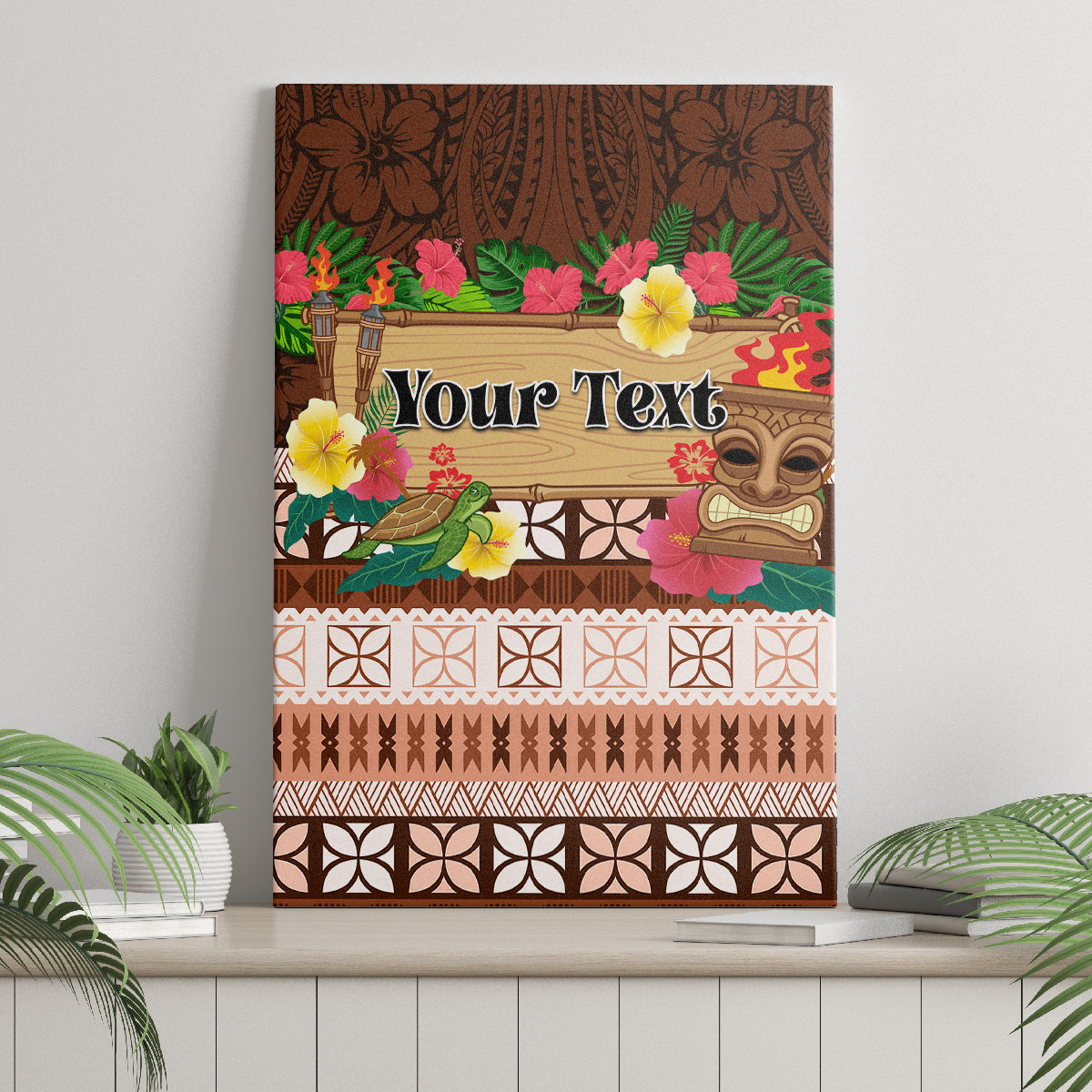 Pasifika Festival Auckland Canvas Wall Art Polynesian Tribal with Pacific Pattern Brown Color LT03 - Polynesian Pride