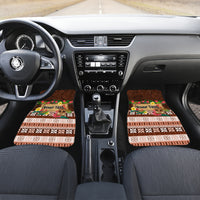 Pasifika Festival Auckland Car Mats Polynesian Tribal with Pacific Pattern Brown Color LT03 Set 2pcs - Front Brown - Polynesian Pride