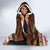 Pasifika Festival Auckland Hooded Blanket Polynesian Tribal with Pacific Pattern Brown Color