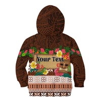 Pasifika Festival Auckland Kid Hoodie Polynesian Tribal with Pacific Pattern Brown Color LT03 - Polynesian Pride