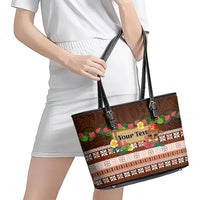 Pasifika Festival Auckland Leather Tote Bag Polynesian Tribal with Pacific Pattern Brown Color LT03 - Polynesian Pride