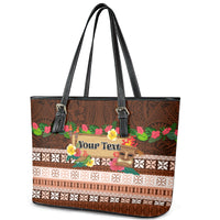 Pasifika Festival Auckland Leather Tote Bag Polynesian Tribal with Pacific Pattern Brown Color LT03 - Polynesian Pride