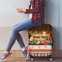 Pasifika Festival Auckland Luggage Cover Polynesian Tribal with Pacific Pattern Brown Color