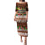 Pasifika Festival Auckland Puletasi Polynesian Tribal with Pacific Pattern Brown Color LT03 Long Dress Brown - Polynesian Pride