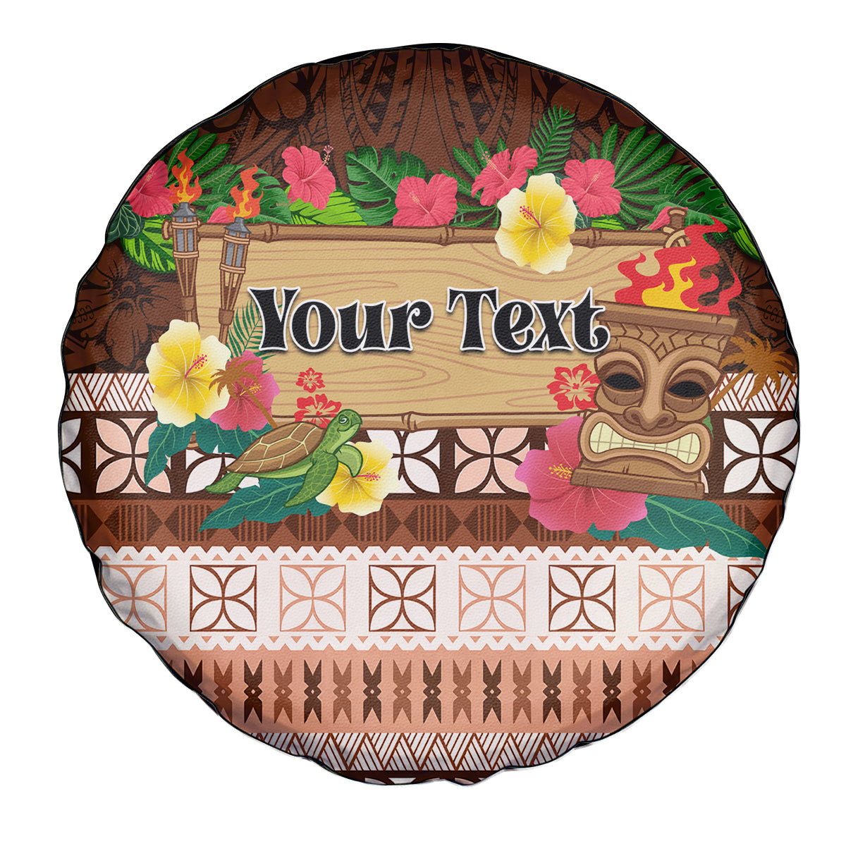Pasifika Festival Auckland Spare Tire Cover Polynesian Tribal with Pacific Pattern Brown Color LT03 - Polynesian Pride