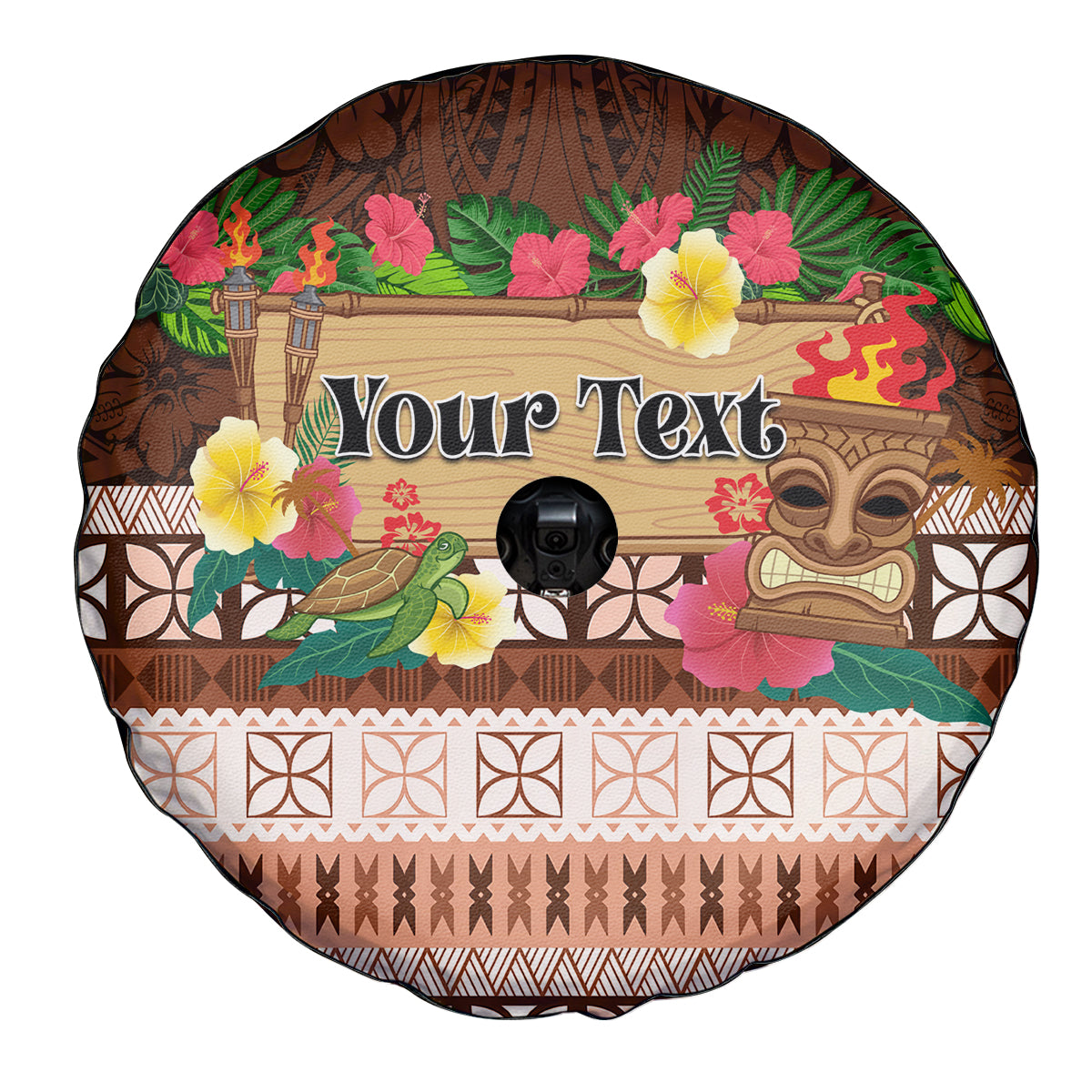Pasifika Festival Auckland Spare Tire Cover Polynesian Tribal with Pacific Pattern Brown Color LT03 - Polynesian Pride