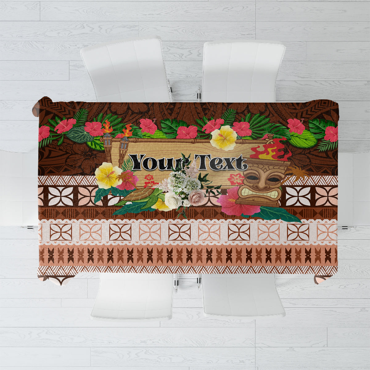 Pasifika Festival Auckland Tablecloth Polynesian Tribal with Pacific Pattern Brown Color LT03 Brown - Polynesian Pride