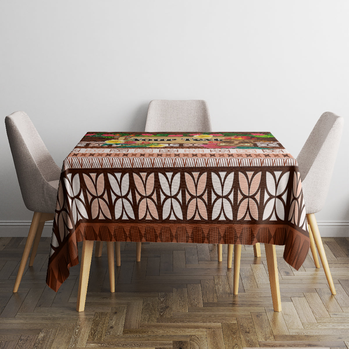 Pasifika Festival Auckland Tablecloth Polynesian Tribal with Pacific Pattern Brown Color LT03 - Polynesian Pride