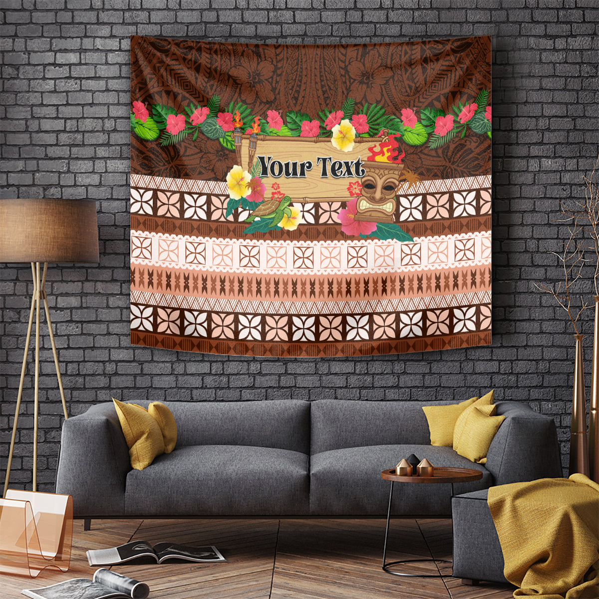 Pasifika Festival Auckland Tapestry Polynesian Tribal with Pacific Pattern Brown Color LT03 - Polynesian Pride
