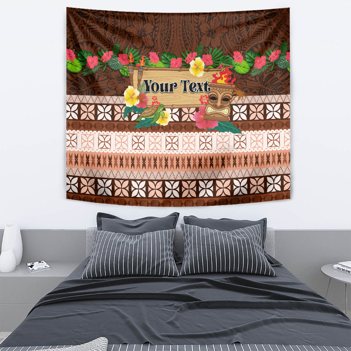 Pasifika Festival Auckland Tapestry Polynesian Tribal with Pacific Pattern Brown Color LT03 - Polynesian Pride