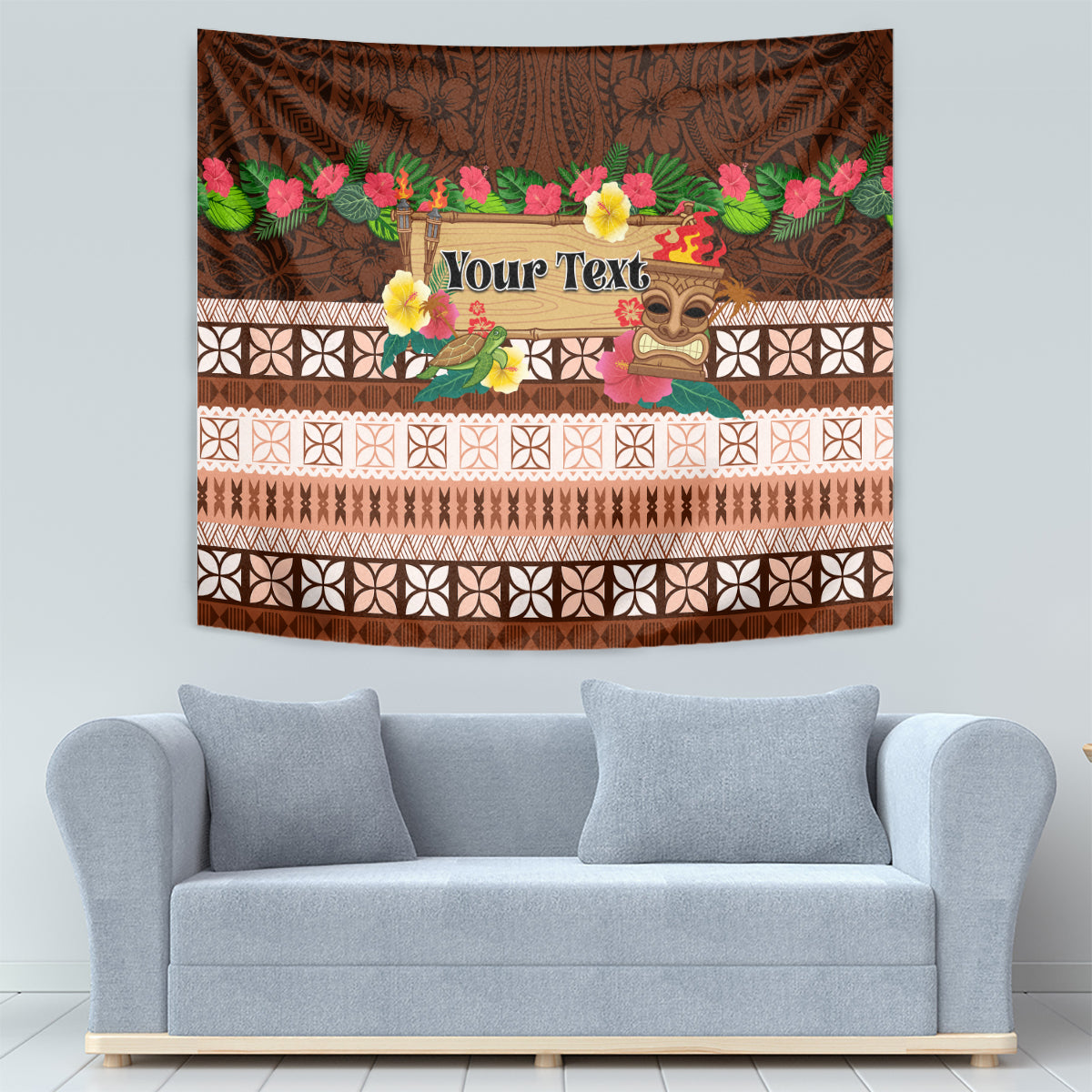 Pasifika Festival Auckland Tapestry Polynesian Tribal with Pacific Pattern Brown Color LT03 - Polynesian Pride