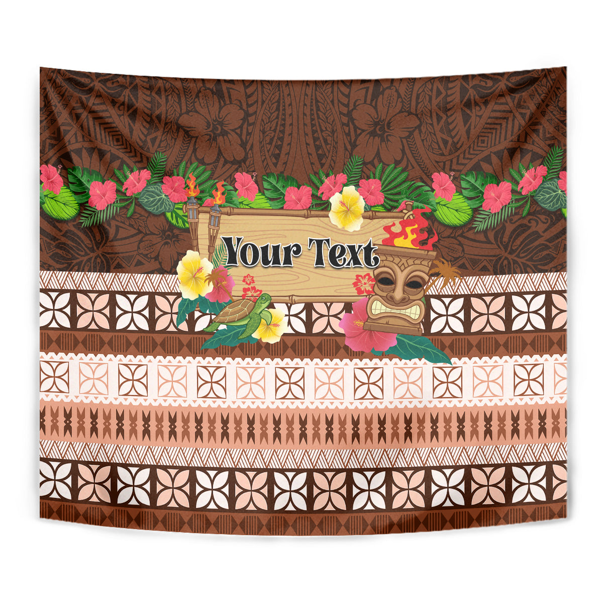 Pasifika Festival Auckland Tapestry Polynesian Tribal with Pacific Pattern Brown Color LT03 - Polynesian Pride