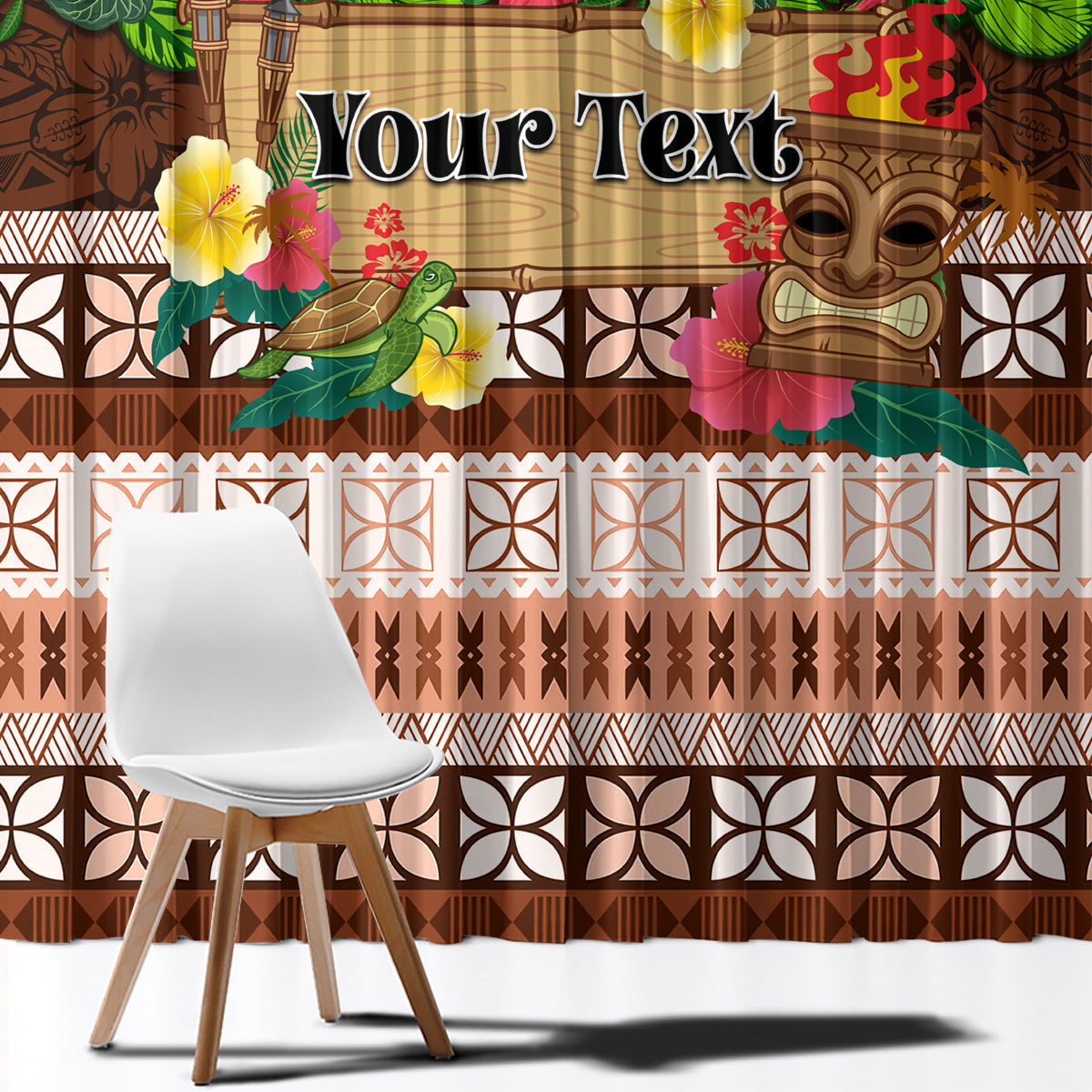 Pasifika Festival Auckland Window Curtain Polynesian Tribal with Pacific Pattern Brown Color LT03 - Polynesian Pride