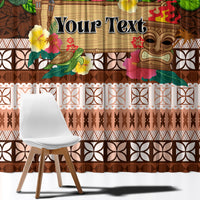 Pasifika Festival Auckland Window Curtain Polynesian Tribal with Pacific Pattern Brown Color LT03 - Polynesian Pride