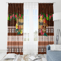 Pasifika Festival Auckland Window Curtain Polynesian Tribal with Pacific Pattern Brown Color LT03 - Polynesian Pride