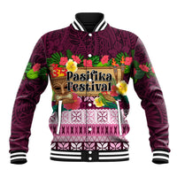 Pasifika Festival Auckland Baseball Jacket Polynesian Tribal with Pacific Pattern Pink Color LT03 Unisex Pink - Polynesian Pride