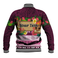 Pasifika Festival Auckland Baseball Jacket Polynesian Tribal with Pacific Pattern Pink Color LT03 - Polynesian Pride