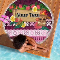 Pasifika Festival Auckland Beach Blanket Polynesian Tribal with Pacific Pattern Pink Color LT03 - Polynesian Pride