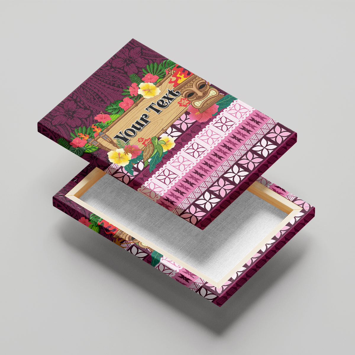 Pasifika Festival Auckland Canvas Wall Art Polynesian Tribal with Pacific Pattern Pink Color LT03 - Polynesian Pride