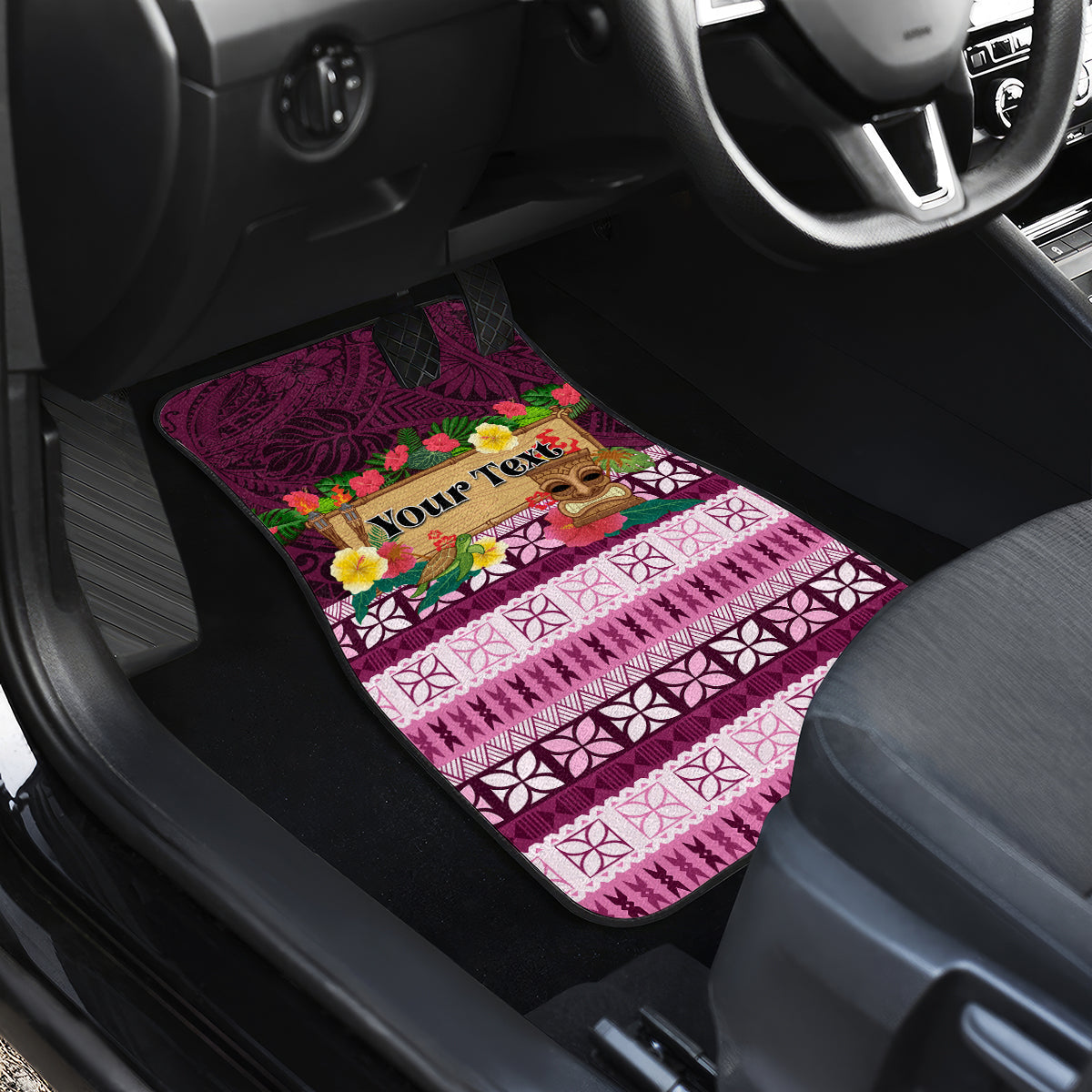 Pasifika Festival Auckland Car Mats Polynesian Tribal with Pacific Pattern Pink Color LT03 - Polynesian Pride