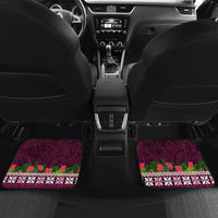 Pasifika Festival Auckland Car Mats Polynesian Tribal with Pacific Pattern Pink Color LT03 Set 2pcs - Back Pink - Polynesian Pride
