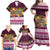 Pasifika Festival Auckland Family Matching Off Shoulder Maxi Dress and Hawaiian Shirt Polynesian Tribal with Pacific Pattern Pink Color LT03 - Polynesian Pride