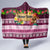 Pasifika Festival Auckland Hooded Blanket Polynesian Tribal with Pacific Pattern Pink Color