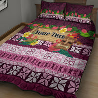 Pasifika Festival Auckland Quilt Bed Set Polynesian Tribal with Pacific Pattern Pink Color LT03 - Polynesian Pride