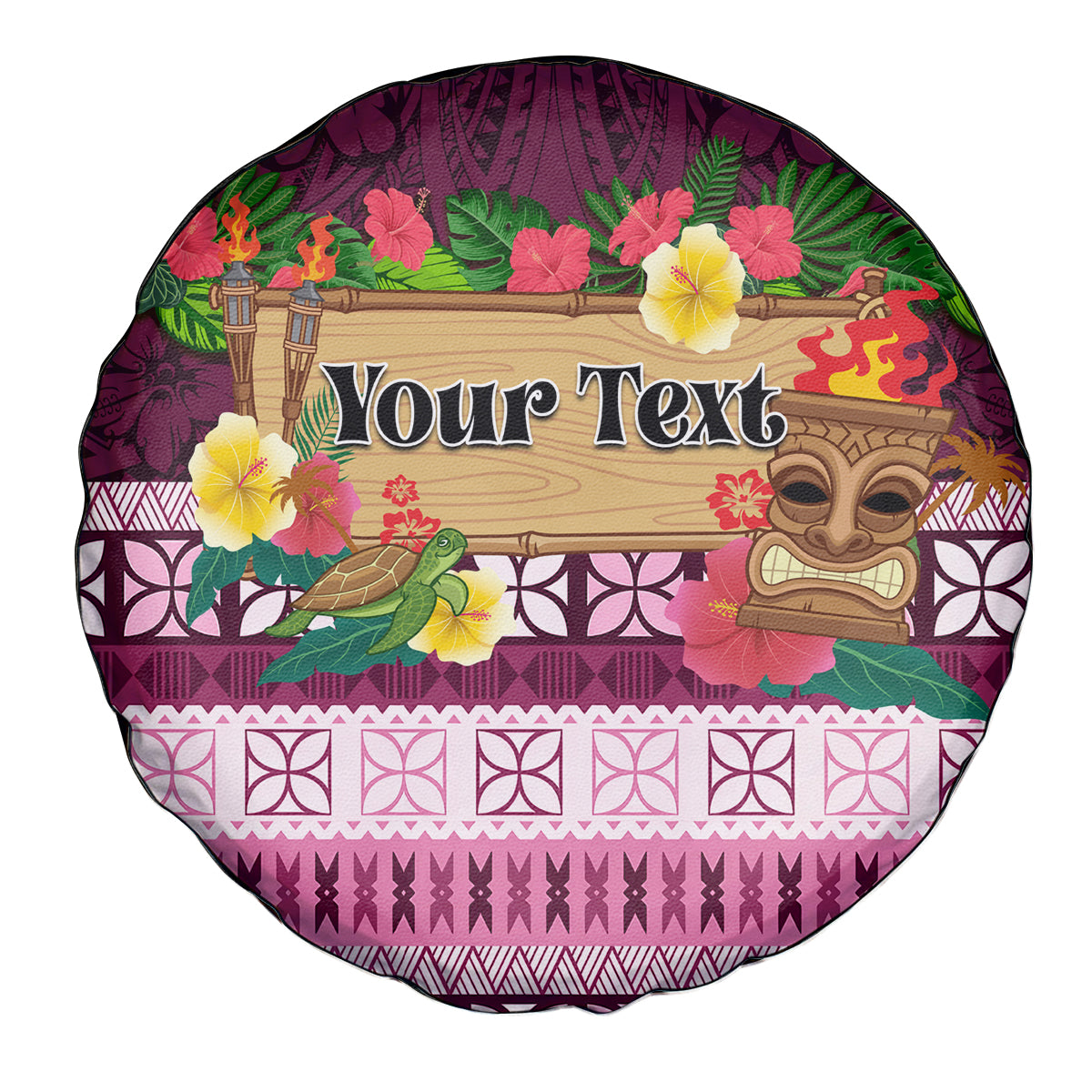 Pasifika Festival Auckland Spare Tire Cover Polynesian Tribal with Pacific Pattern Pink Color LT03 - Polynesian Pride