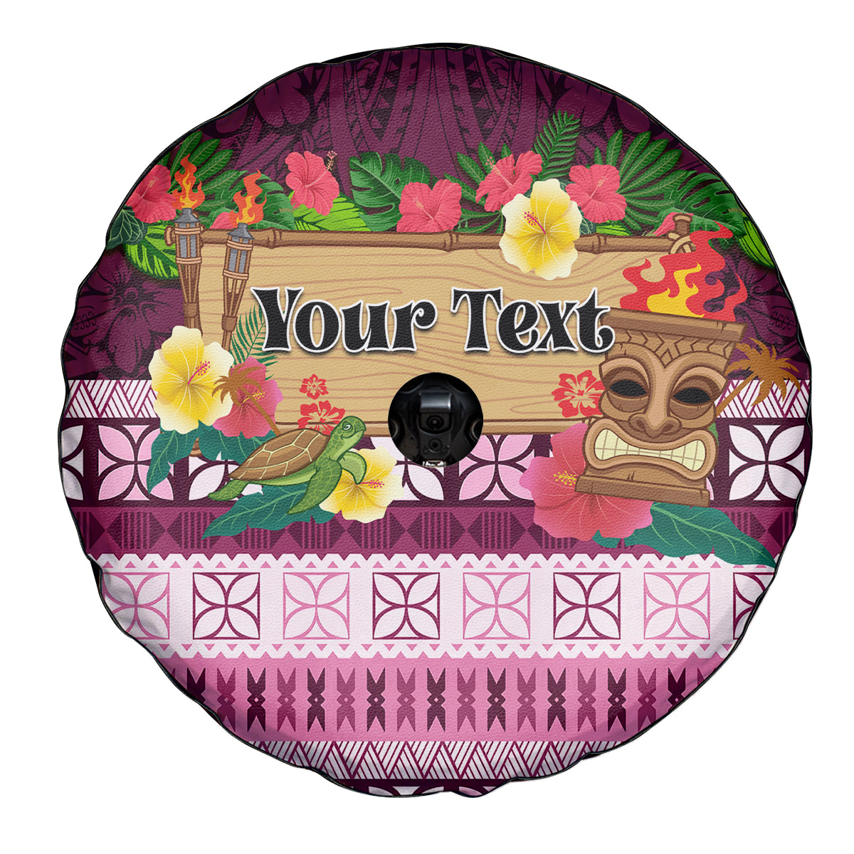 Pasifika Festival Auckland Spare Tire Cover Polynesian Tribal with Pacific Pattern Pink Color LT03 - Polynesian Pride