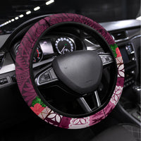 Pasifika Festival Auckland Steering Wheel Cover Polynesian Tribal with Pacific Pattern Pink Color LT03 Universal Fit Pink - Polynesian Pride