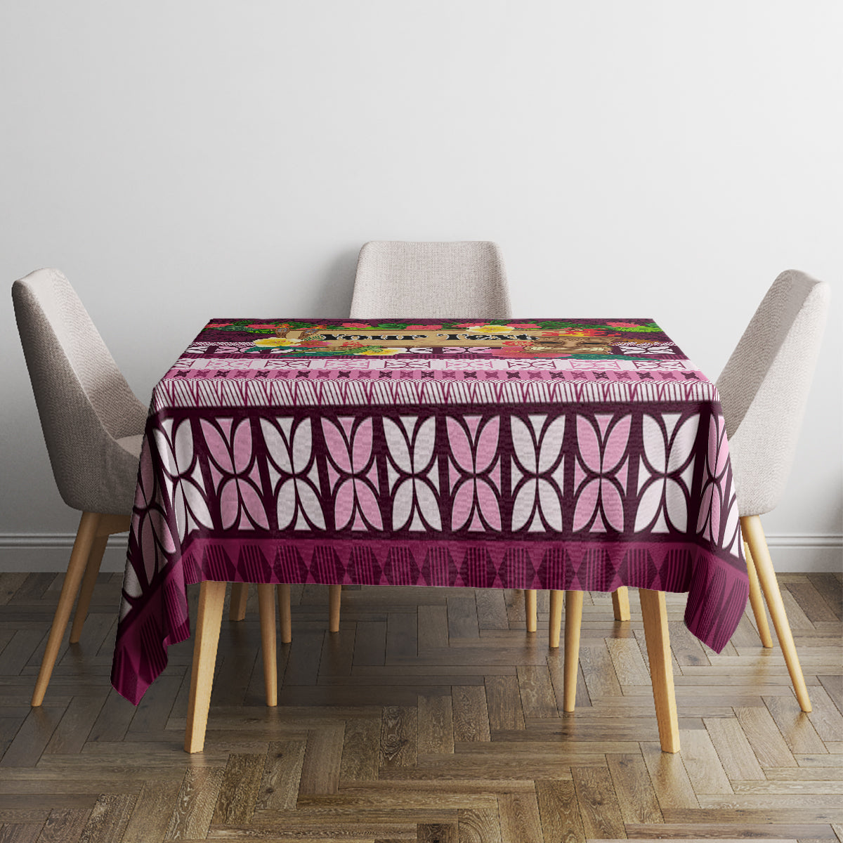 Pasifika Festival Auckland Tablecloth Polynesian Tribal with Pacific Pattern Pink Color LT03 - Polynesian Pride