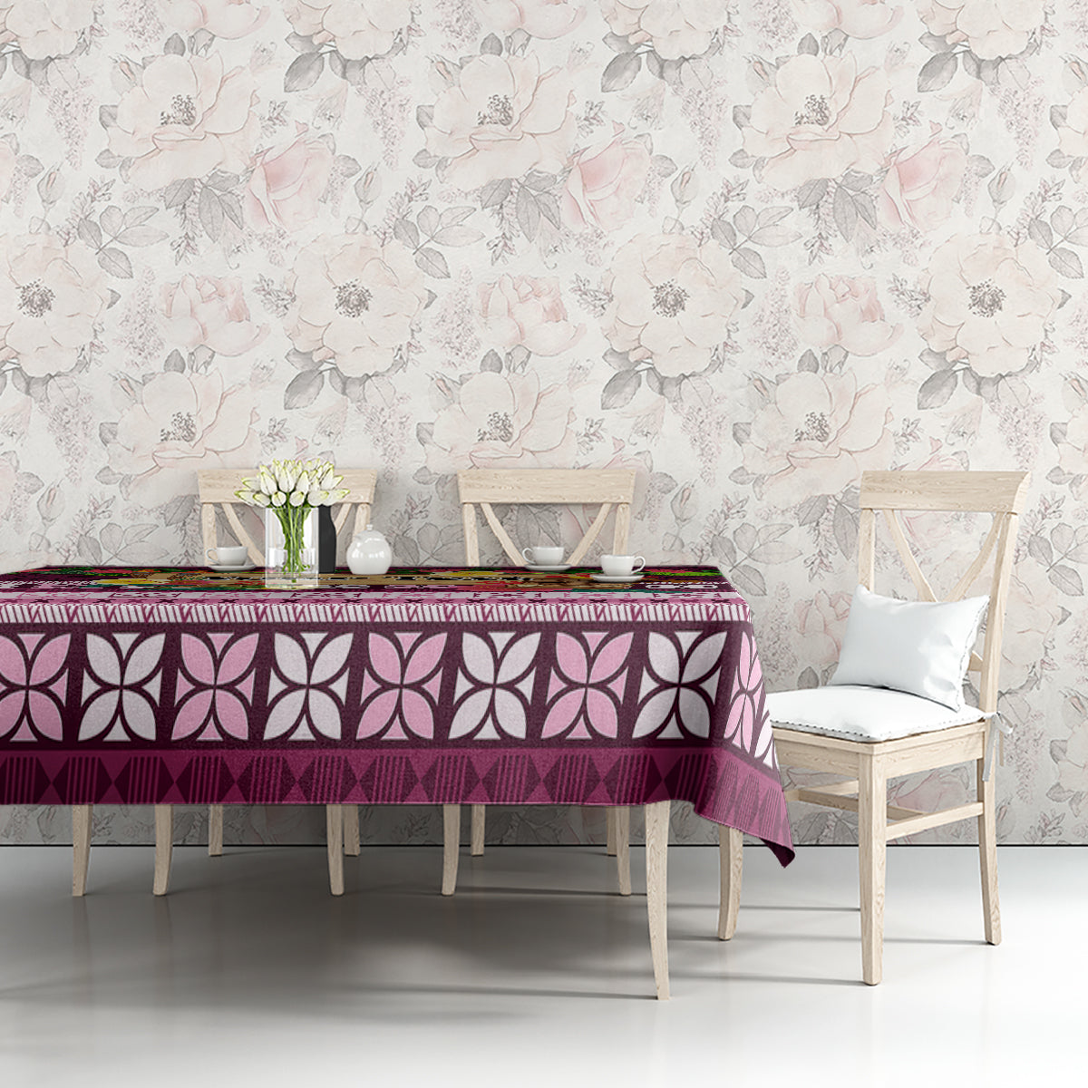 Pasifika Festival Auckland Tablecloth Polynesian Tribal with Pacific Pattern Pink Color LT03 - Polynesian Pride